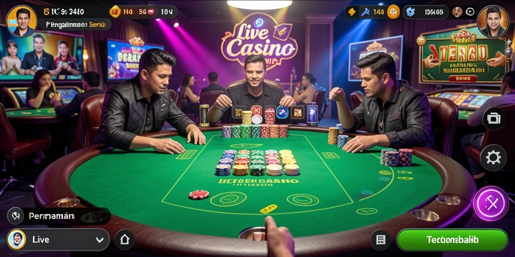 Gameplay Live Casino yang menegangkan dengan dealer langsung.
