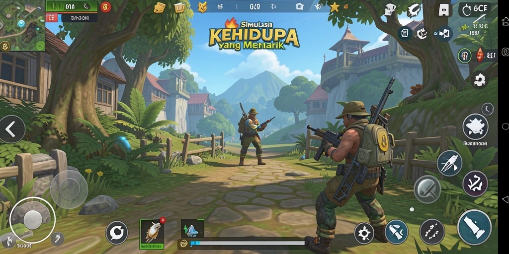 Tangkapan layar gameplay 6CF yang menampilkan interaksi karakter.