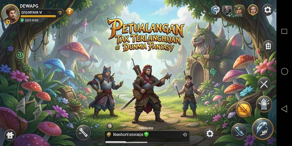 Screenshot DEWAPG menunjukkan dunia petualangan yang memikat.