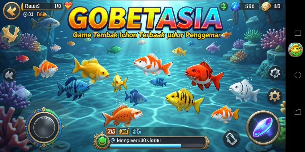 Tampilan gameplay menembak ikan di GOBETASIA yang seru.
