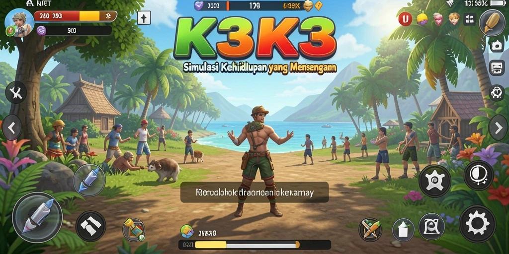 Screenshot menampilkan gameplay unik K3K3 yang interaktif.