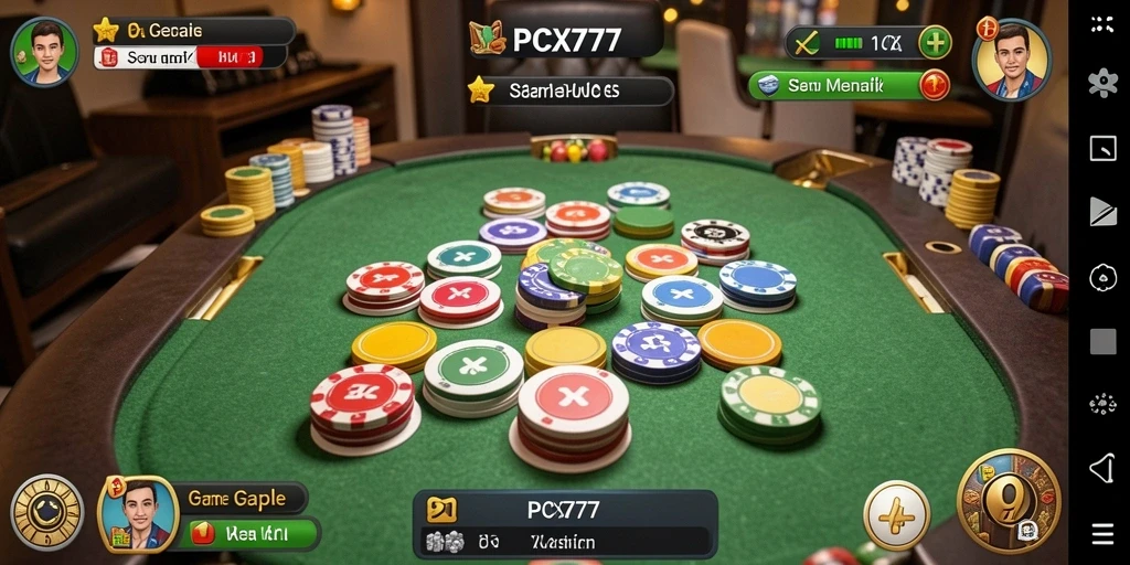 Tampilan gameplay Gaple yang seru dan interaktif di PCX777.